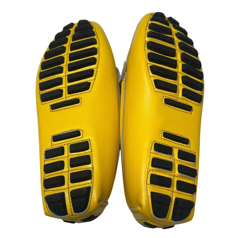 Artisure Leather Driving Penny Loafers Yellow Sz 8 Moccasins Casual Slip-On New